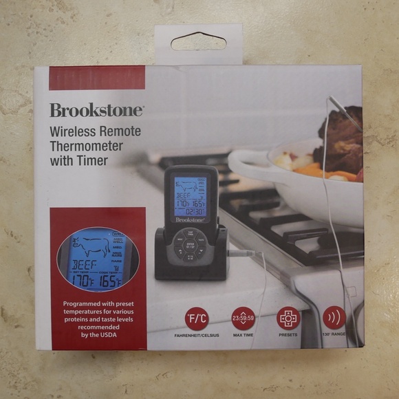 Brookstone Wireless Remote Thermometer with Timer NIB~ - Picture 1 of 6